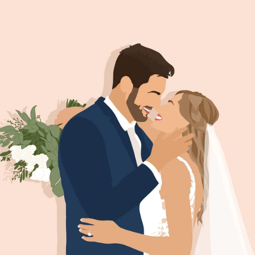 Personalisiertes minimalistisches Hochzeitsportrait