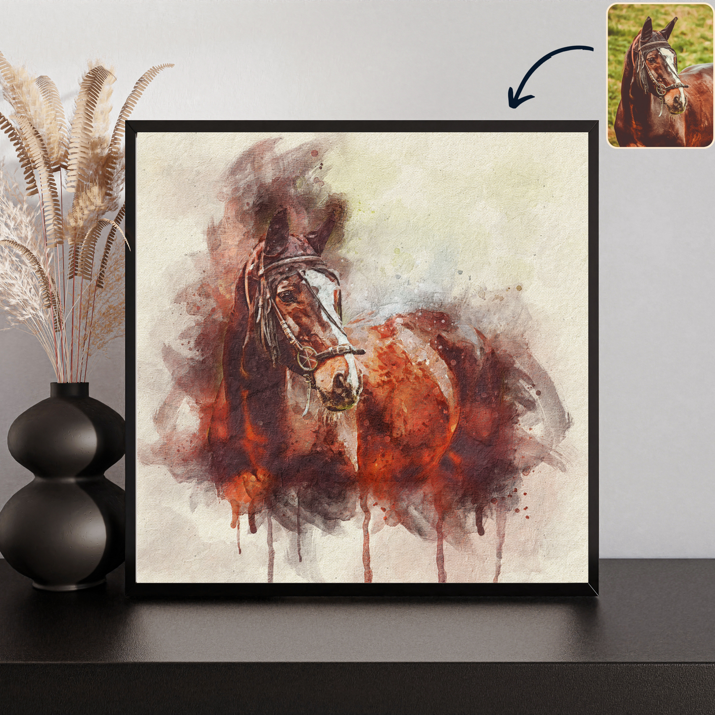 Dein Pferd als Aquarell-Portrait