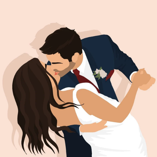 Personalisiertes minimalistisches Hochzeitsportrait